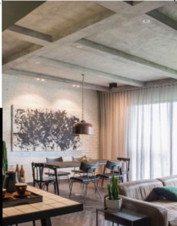 Open-concept dining and living space