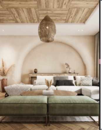 Staged luxury living room